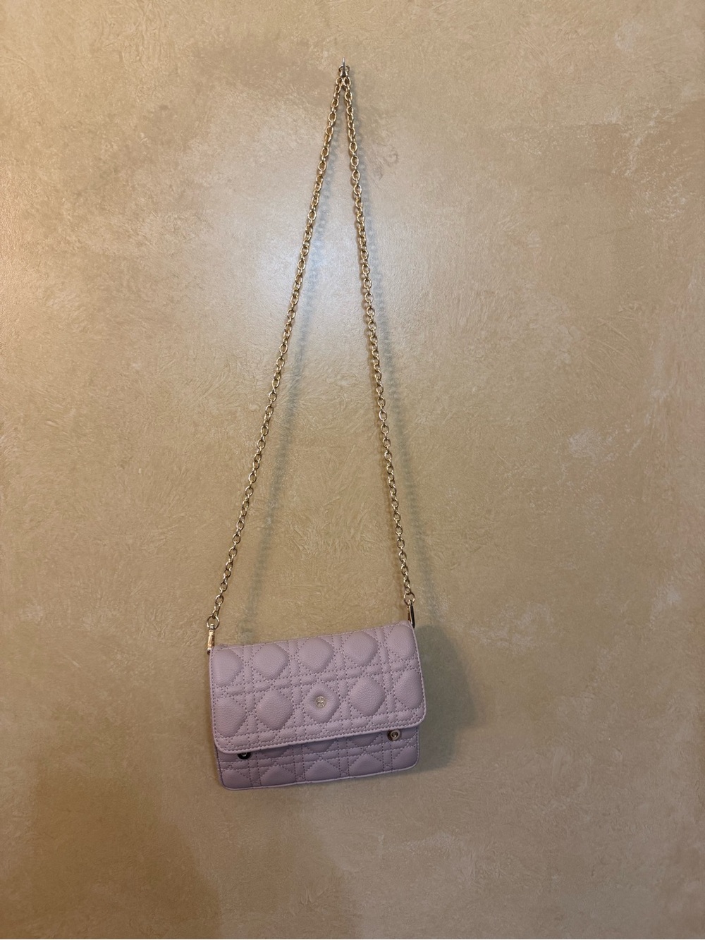 Quilted Lilac Chain Shoulder Bag - Women